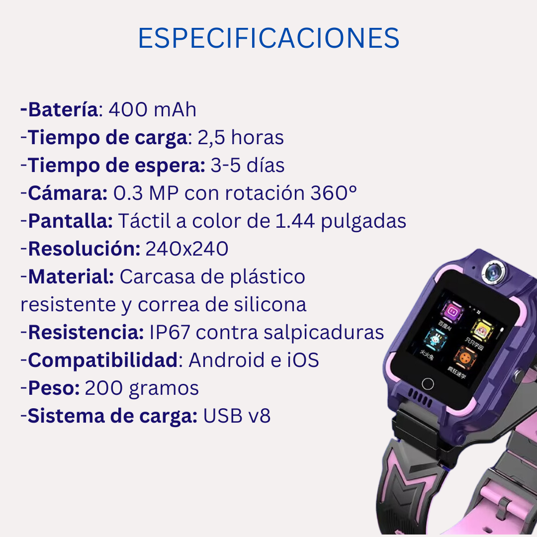 Reloj Inteligente Infantil Antiperdida